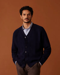 Ember V-Neck Button Cardigan - Navy