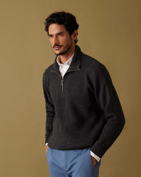 Alpine Half-Zipper Sweater - Dark Grey