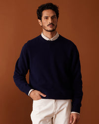 Highland Merino Wool Sweater - Navy