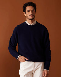 Highland Merino Wool Sweater - Navy