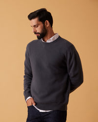 Highland Merino Wool Sweater - Dark Grey