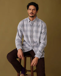 Pine Navy & Grey Corduroy Checked Shirt