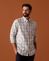 Pine Green & Cream Corduroy Checked Shirt