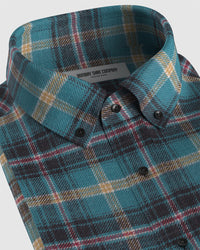 Japanese Flannel Checked Shirt - Blue & Brown