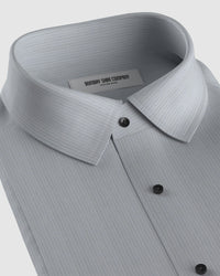 Stretch Twill Pinstriped Shirt - Grey