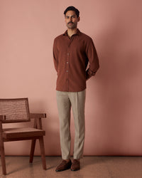 Reed Brown Cotton Corduroy Shirt