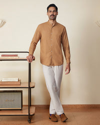 Khaki Cotton Linen Shirt