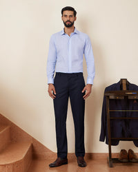 Blue Cotton Modal Striped Shirt