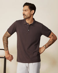 Signature Classic Button Polo T-Shirt - Brown