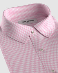 Giza Cotton Houndstooth Shirt - Pink