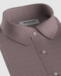 Giza Cotton Houndstooth Shirt - Brown