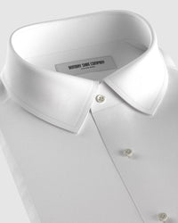 Wrinkle-free Bamboo-Blend Twill Shirt - White