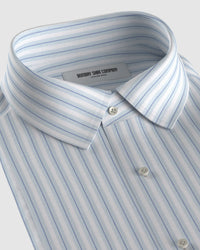 Easy-Care Cotton Striped Shirt - Blue & White