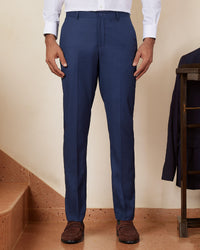 Fortuna Blended Wool Dress Pants - Blue