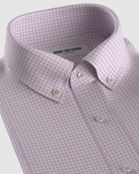 Aventine Herringbone Checked Shirt - Blue & Pink