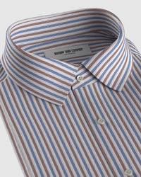Montrose Herringbone Striped Shirt - Blue & Brown