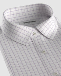 Everett Poplin Checked Shirt - Purple