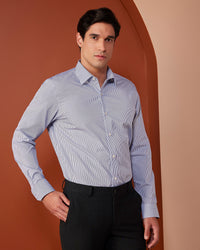 Manhattan Light & Dark Blue Striped Shirt