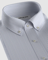 Icarus Poplin Striped Shirt - Blue