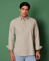 Grey Brushed Twill Shirt