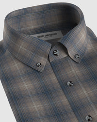 Japanese Flannel Checked Shirt - Blue & Grey