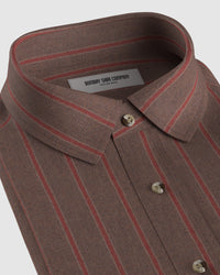 Japanese Flannel Stripes Shirt - Brown