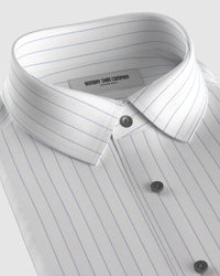 Langmere Twill Striped Shirt - White & Blue