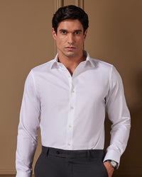 White Cotton Dobby Shirt