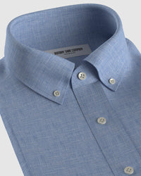 100% Linen Shirt - Blue