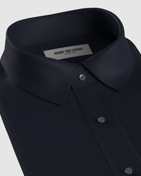 Cotton Blended Poplin Shirt - Navy