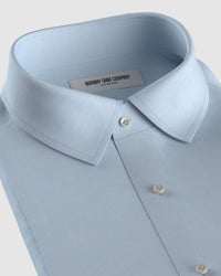 Wrinkle-free Bamboo-Blend Twill Shirt - Light blue