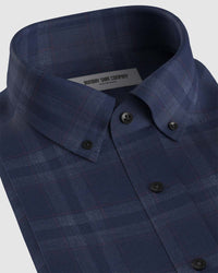Corduroy Checked Shirt - Dark Blue