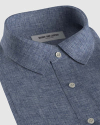 Slubby lyocell Blend Shirt - Blue