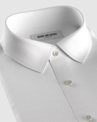 Stretch Cotton Dobby Shirt - White