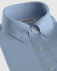 Stretch Cotton Dobby Shirt - Blue