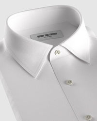 Wrinkle-Free Stretch Satin Shirt - White