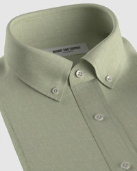 Soft Washed Linen Shirt - Fern Green