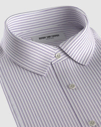 Easy-care Twill Striped Shirt - Purple