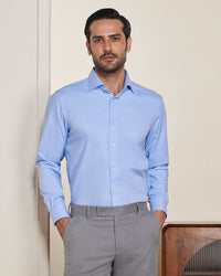 Blue Wrinkle-Free Stretch Twill Shirt