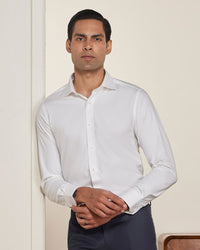 White Wrinkle-Free Stretch Twill Shirt