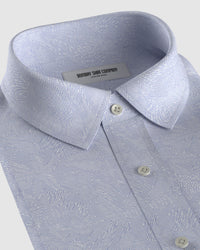 Stretch Line Printed Shirt - Purple & White