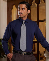 Navy Wrinkle-Free Stretch Twill Shirt