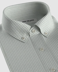 Giza Cotton Gingham Checked Shirt - Green
