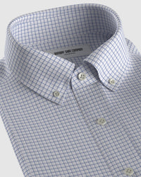 Giza Cotton Graph Checked Shirt - Dark Blue