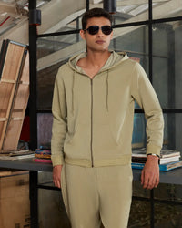 Luxe Journey Zipper Hoodie - Green
