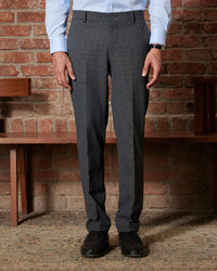 Elisto Micro Checked Dress Pants - Charcoal