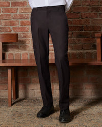 Silerra Grindled Solid Dress Pants - Brown