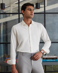 White Cotton Knit Shirt