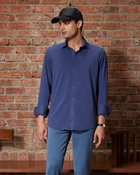 Navy Cotton Knit Shirt