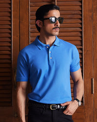 Signature Classic Button Polo - Fresh Blue